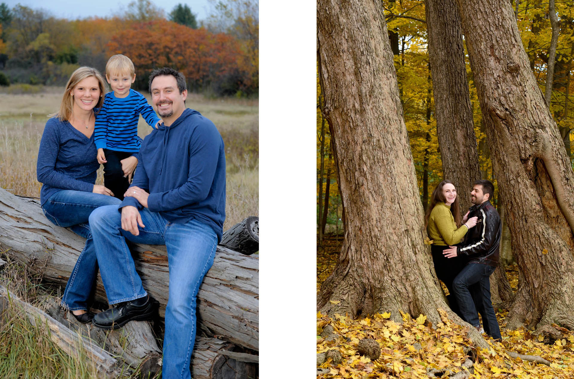 Best Troy lifestyles photographer takes fun, candid children's and kids portraits like this children's and kids couple of a Michigan State and a University of Michigan couple in the fall.