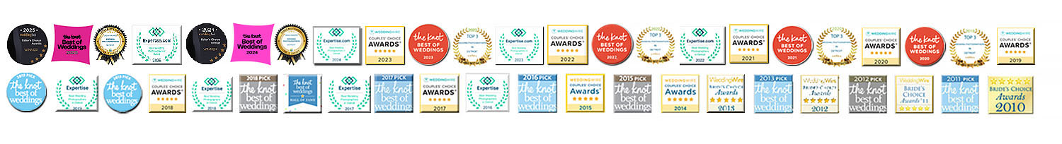 15 time winner of favorite Detroit Michigan Wedding Photographer Awards for best wedding photography reviews in Detroit.